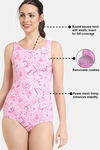 Zelocity Elastane Blended Slip-On Malliot with Removable Pads - Pink Cosmos — thumbnail 6